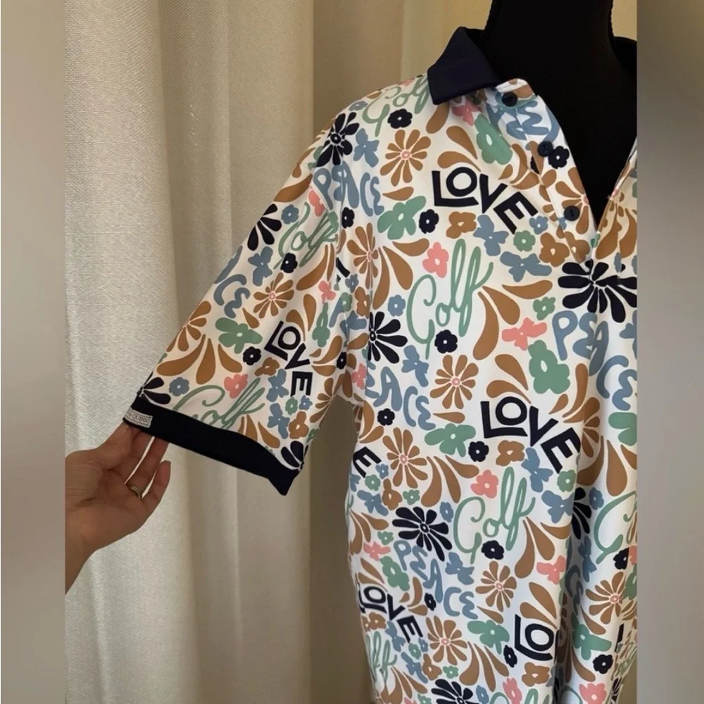Smith & Quinn Golf Polo Shirt Large Colorful Print Performance Men’s